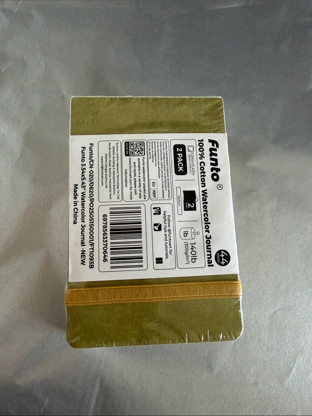 100% Cotton Watercolor Journal - Olive Green
